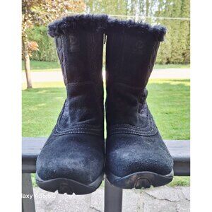 Merrell Womens Black Suede Winter Boots With Faux Fur Lining Size 9 US / 7.5 UK
